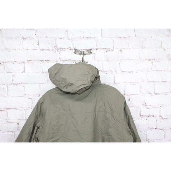 LL Bean Olive Green Nylon Insulated Hooded Outdoor Jacket Size L - Picture 4 of 11